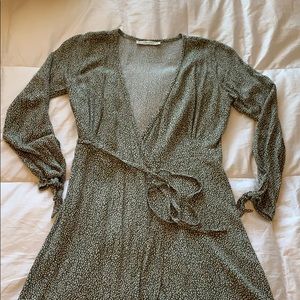 Green wrap dress